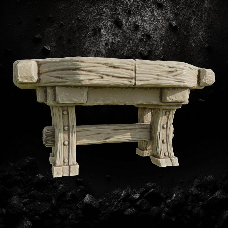 Wood Table 3 - Tavern and Household Furniture STL for DnD & Wargaming