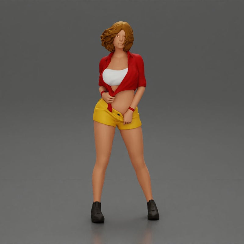 Woman Posing Boldly in Vibrant Summer Streetwear Style - Only-Games