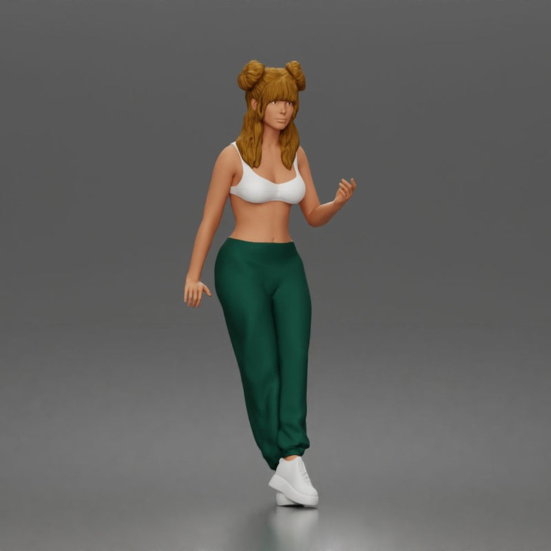 Standing Woman In One Piece Swimsuit Off Shoulder - Only-Games