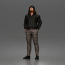 Casual Man Standing Confidently Wearing Jacket Pants Shoes And Beanie