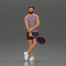 Casual Tennis Player Posing with Racket in Sporty Outfit - Only-Games