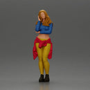 Casual yet confident woman in vibrant colors, striking a thoughtful pose - Only-Games