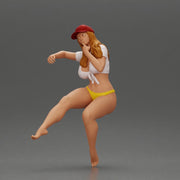 Sexy girl in cap thinking and playfully posing - Only-Games