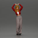 Confident woman striking a heart-shaped pose with joyful energy - Only-Games