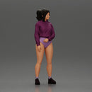 attractive woman in purple hoodie and bikini strikes a pose with style - Only-Games
