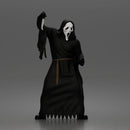Hooded Masked Figure Holding Knife With Rope Belt Robe Style