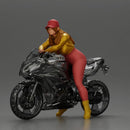 Bold Woman Riding a Sleek Motorcycle in jacket and cap - Only-Games