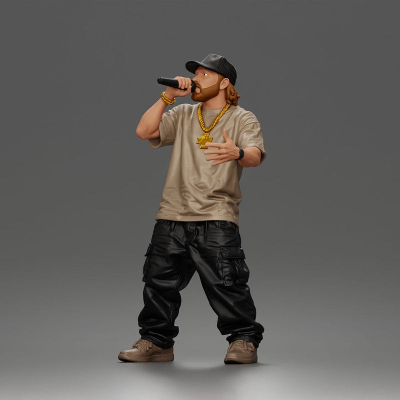 Rapper with microphone