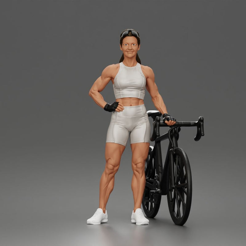 Confident Cyclist Standing with bicycle