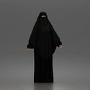 Modest Woman Full Coverage Niqab Abaya Khimar Islamic Clothing Outfit
