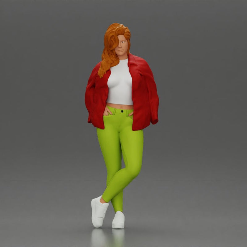 woman standing stylishly hands in pockets striking pose - Only-Games