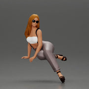 Stylish woman striking a bold pose in modern chic attire and sunglasses - Only-Games
