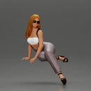 Stylish woman striking a bold pose in modern chic attire and sunglasses - Only-Games