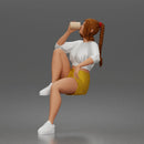Relaxed Morning Drinker Sitting Casually in Comfy Outfit and Sneakers