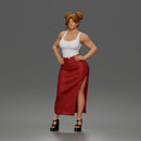 Confident Woman Posing Boldly While Rocking Dramatic Slit Skirt Look