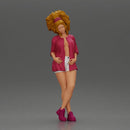 Stylish woman posing confidently with voluminous hair and trendy outfit - Only-Games