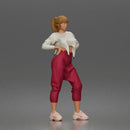 Woman Posing Casual Streetwear Outfit Cropped Sweatshirt Drop Crotch Jogger Pants Chunky Sneakers