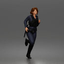Running Law Enforcement Officer with Tactical Vest and Boots