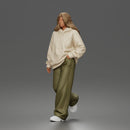 Relaxed Hand In Pocket Walker in Hoodie Pants and Sneakers