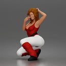Stylish girl Taking Selfie Wearing Bodysuit Pants Belt Boots