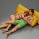 Couple cuddling affectionately on pillows wearing underwear - Only-Games