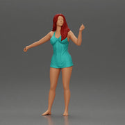 woman wearing a wet shirt moving gracefully with her arms in motion - Only-Games