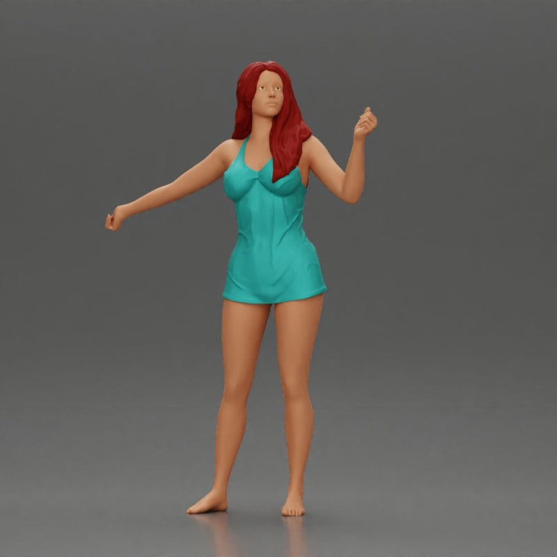 woman wearing a wet shirt moving gracefully with her arms in motion - Only-Games