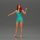 woman wearing a wet shirt moving gracefully with her arms in motion - Only-Games