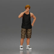 Relaxed tank and shorts smoking moment with urban cool - Only-Games