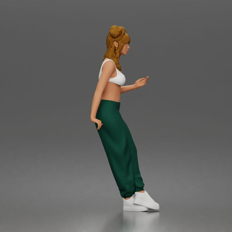Standing Woman In One Piece Swimsuit Off Shoulder - Only-Games
