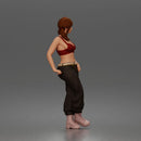 Woman Streetwear Outfit Crop Bralette Low Rise Baggy Pants Chain Belt Boots