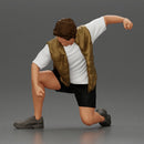 Man Confronting Opponent in Intense Struggle on the Street, Preparing for Victory - Only-Games