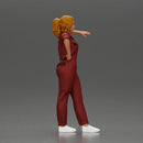 woman in jumpsuit leaning pointing forward ready for action - Only-Games