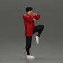 Martial Artist in Action Pose Wearing Traditional Kung Fu Outfit - Only-Games