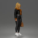 Trendy City Girl Carrying Handbag While Rocking Casual Winter Look