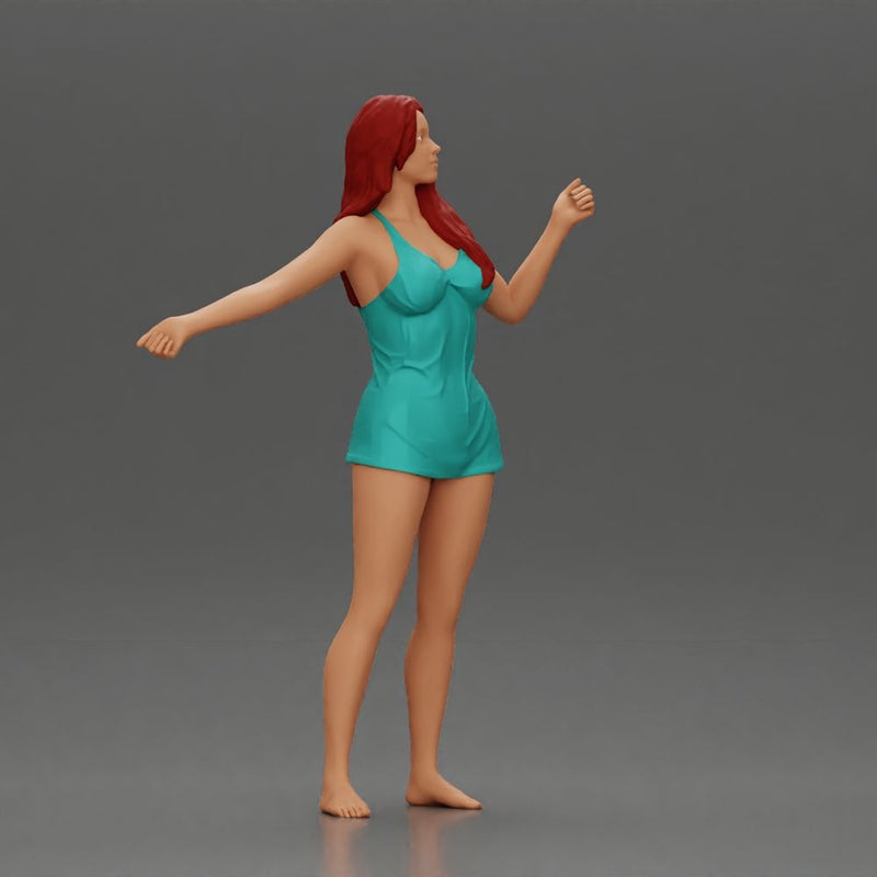 woman wearing a wet shirt moving gracefully with her arms in motion - Only-Games
