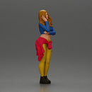 Casual yet confident woman in vibrant colors, striking a thoughtful pose - Only-Games
