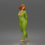 Woman walks away glancing back wearing romper pajama - Only-Games