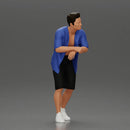Stylish man leans casually with cool energy in relaxed summer outfit stance - Only-Games