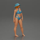Stylish woman modeling modern asymmetric bikini and hat - Only-Games