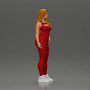 woman in red bodysuit striking a fashionable pose with sneakers - Only-Games