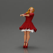 Girl in dress leaning back holding hands enjoying a playful dance moment - Only-Games