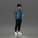 Casual Young Man Standing Relaxed in Hoodie, Joggers, and Sneakers
