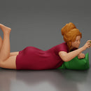 Relaxed Woman Lying on Pillow Taking a Selfie with Phone - Only-Games