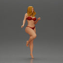 Stylized female figure posed dynamically in minimal attire - Only-Games