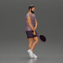 Casual Tennis Player Posing with Racket in Sporty Outfit - Only-Games