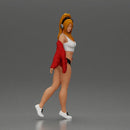 Girl lets her red jacket slip embracing freedom rhythm grace and herself fully - Only-Games