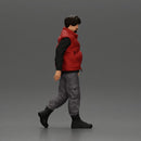 bearded man walking wearing red vest black sweater gray pants black boots - Only-Games