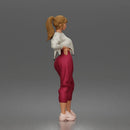 Woman Posing Casual Streetwear Outfit Cropped Sweatshirt Drop Crotch Jogger Pants Chunky Sneakers