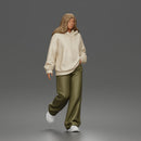 Relaxed Hand In Pocket Walker in Hoodie Pants and Sneakers